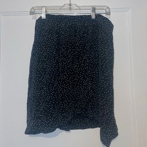 Madewell wrap polka dot silk skirt